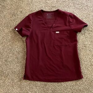 Fig’s Burgundy Scrub Top
